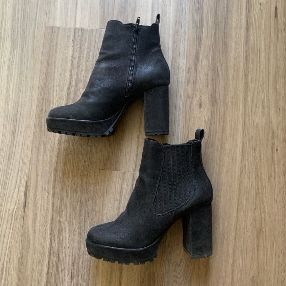 Mix No.6 4in Platform Black Chunky Boots Size 8.5